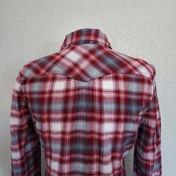 Lucky Brand Red Plaid Long Sleeve Button Down Size M - Picture 8 of 10